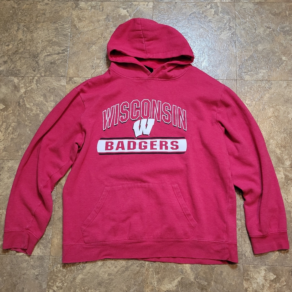 Colosseum Wisconsin Badgers Sweatshirt Hoodie Mens XL Red Long Sleeve Pullover